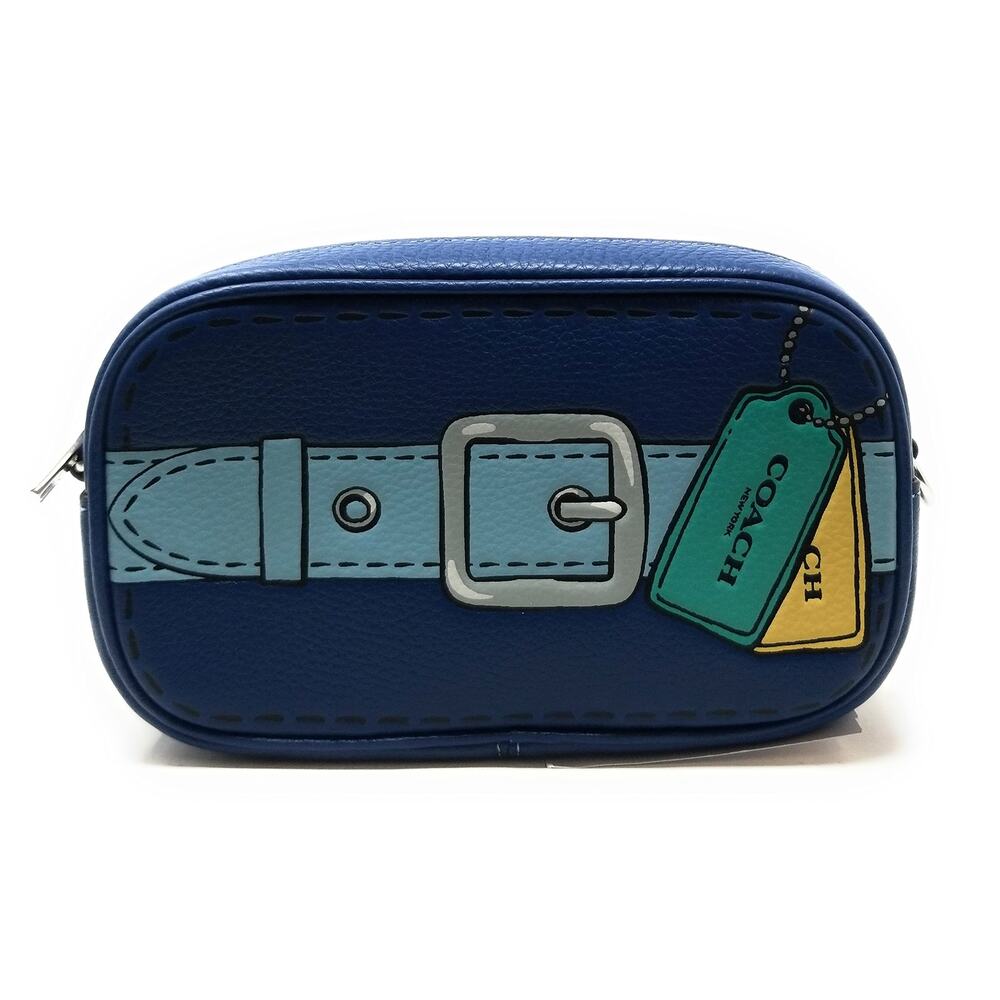 COACH Women's Jamie Wristlet in Trompe L'oeil Print (Silver/True Blue Multi)
